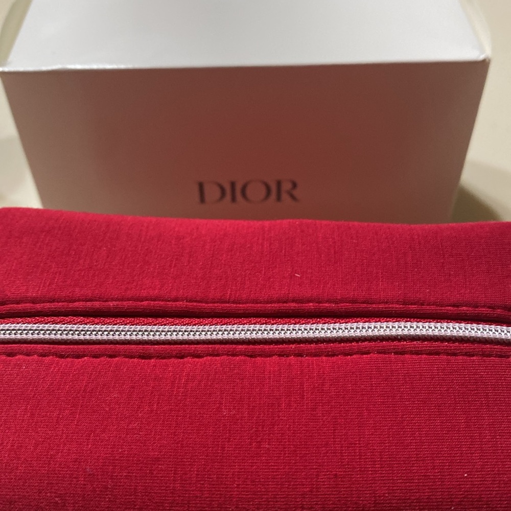 DIOR RED VELVET COSMETICS BAG NEW IN BOX 6” x 3” x 4” - Picture 8 of 9